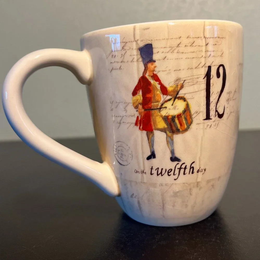 Williams Sonoma 12 Days Of Christmas Mug w/ Days 10, 11 & 12 ~ Christmas Carol